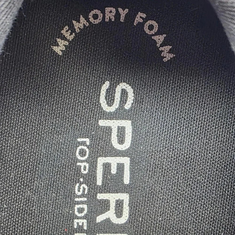 Sperry Top-Sider Shoes Mens 12 Gray Chambray Lace Up Memory Foam Casual STS18845